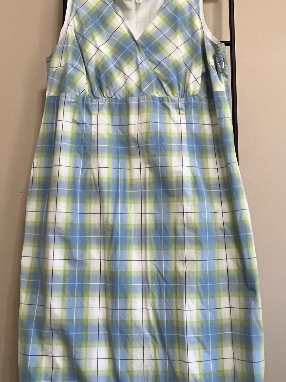 Tommy Hilfiger Cotton Plaid Maxi Dress Coastal Grandmacore Quiet Luxury Size 20 - Picture 16 of 16
